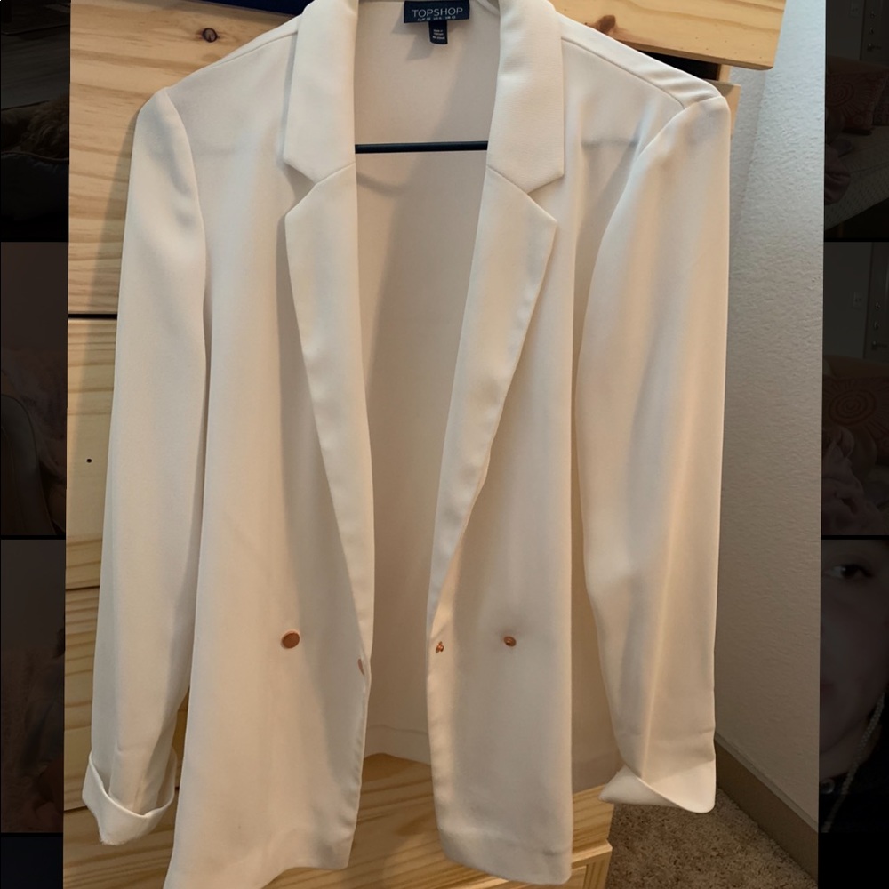 topshop white blazer